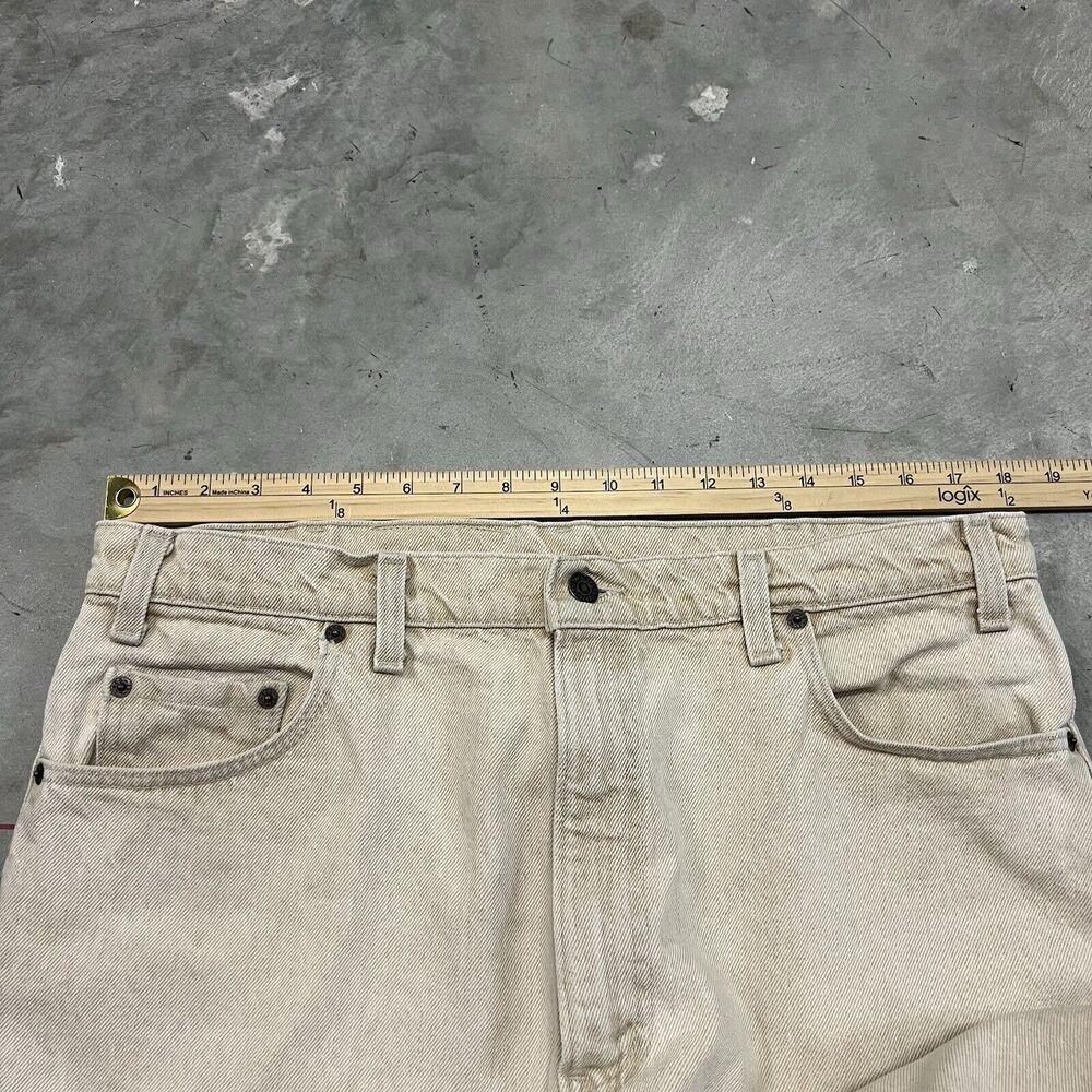 Vintage Levis Jeans Men 36x25 Beige 540 Relaxed Straight Leg Light Wash - Picture 3 of 11